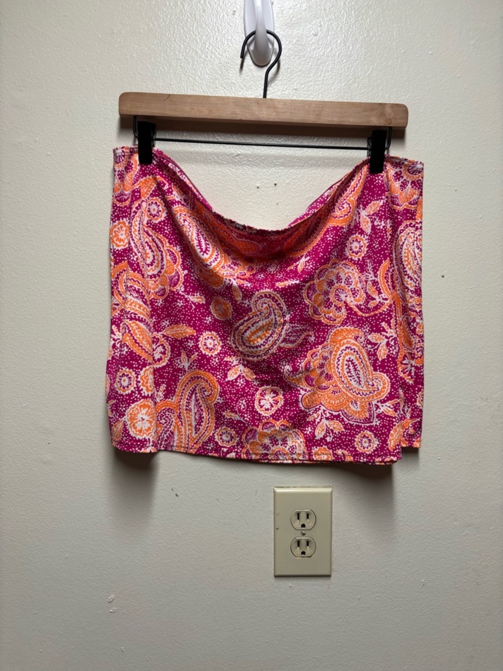 Lands' End paisley print swim skirt pink orange women's 16 - Picture 2 of 5